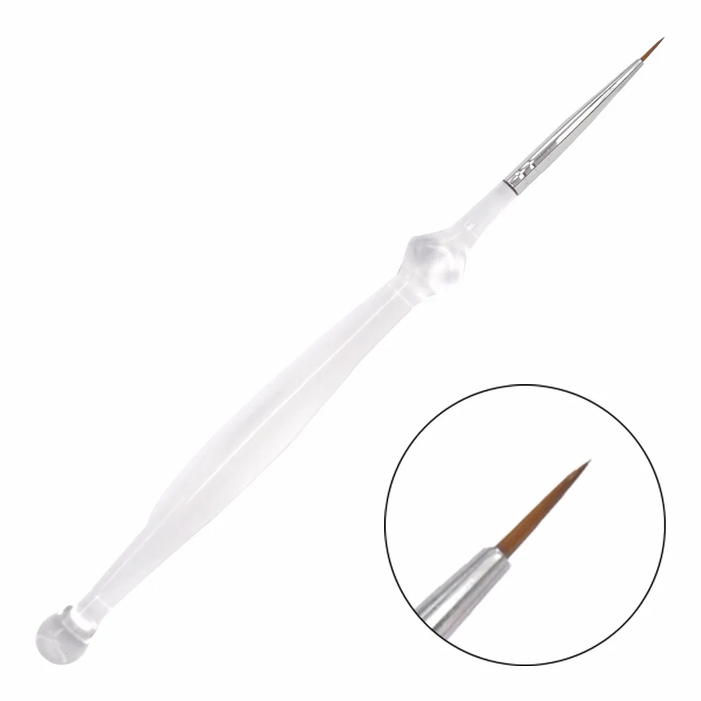 

1 PC Professional Manicure Pen Clear Handle Sable Nail Brushes Styling Tools / Drawing Painting Brush Pen For Manicure 12