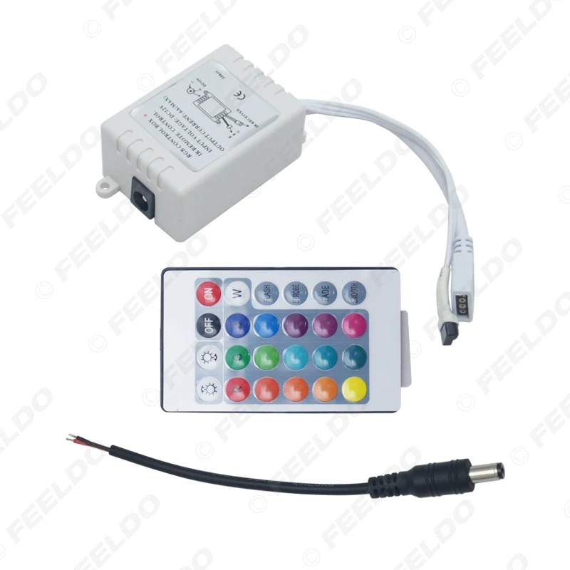 FEELDO 5 набор 5 м 5050SMD 300 светодиодный водонепроницаемый автомобильный RGB Светодиодная лента+ 24 ключа ИК пульт дистанционного управления#912