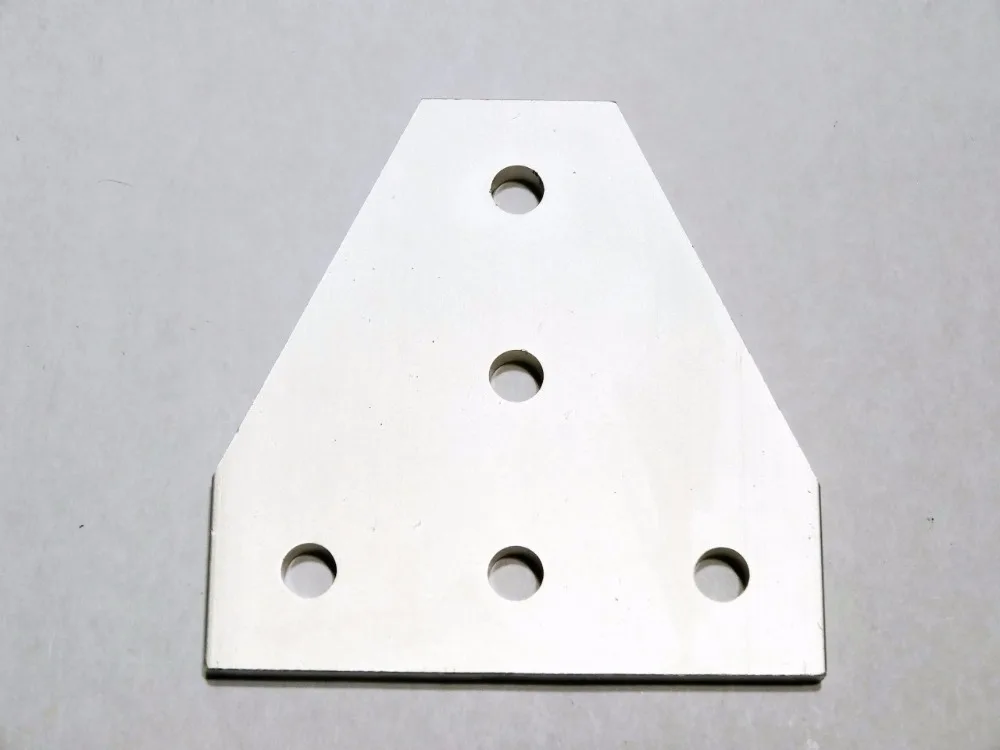 

5 hole T joining plate Aluminium CNC machining clear anodized 10pcs Free shipping