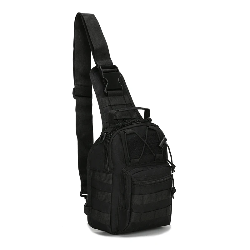 Военная нагрудная Сумка Molle, водонепроницаемая нейлоновая камуфляжная повседневная мужская сумка через плечо, многофункциональная сумка для путешествий - Цвет: Черный