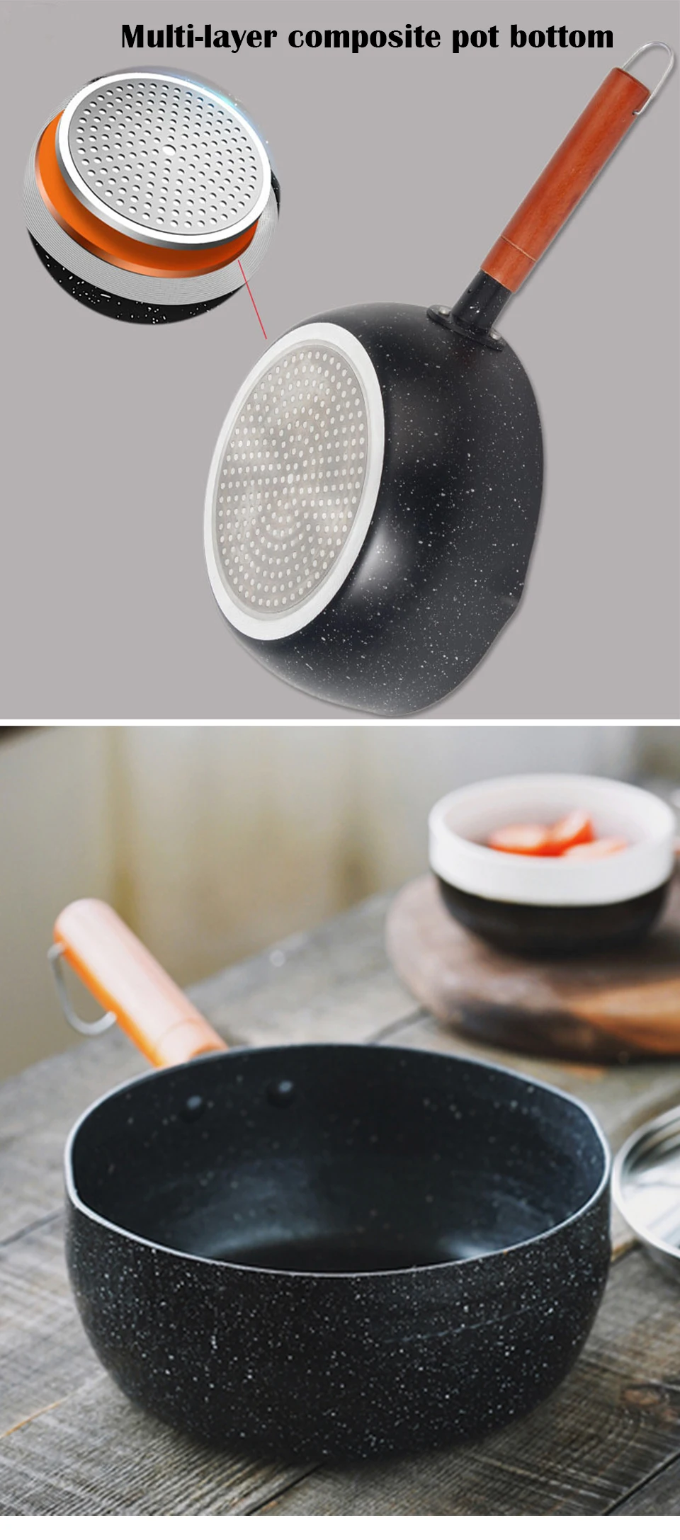 CAKEHOUD японский стиль Maifan Камень антипригарный суп плита с крышкой Электромагнитная совместимость детское питание Дополнение горшок