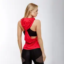 Женская одежда для фитнеса, уличный спортивный жилет, женские штаны без рукавов, Красная Спортивная рубашка с капюшоном, одежда для бега, спортивный топ