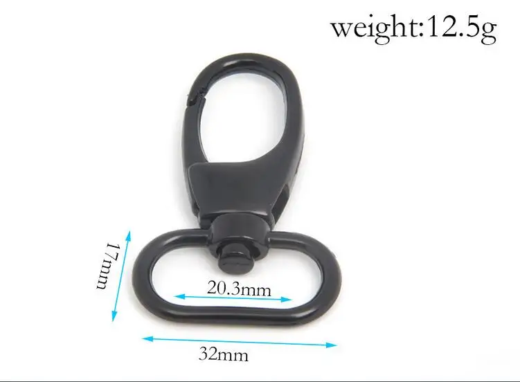 

20.3mm Black trigger snap for bag, hardware accessories, computer bag handbag hook swivel clasp Dog clip Hook Metal Clip Buckle