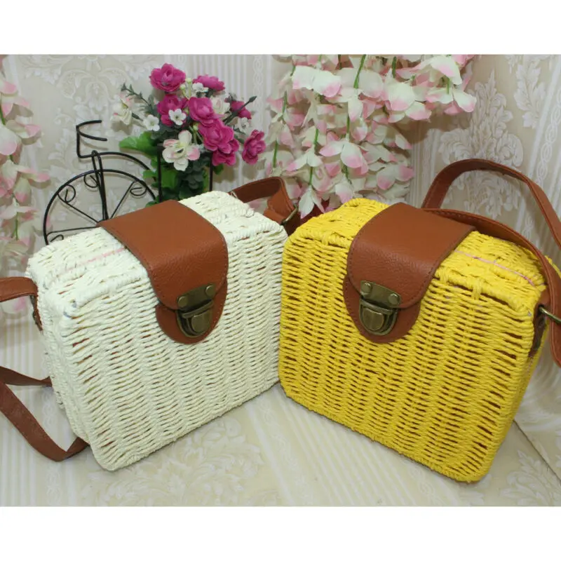 

Women Straw Bag Woven Handbag Purse Crossbody Boho Beach Summer Tote Bags
