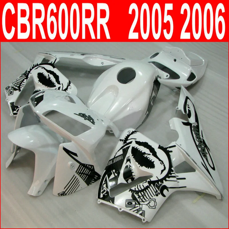

Injection molded fairing kit for Honda CBR600RR 05 06 white black fairings set CBR600RR 2005 2006 HN41