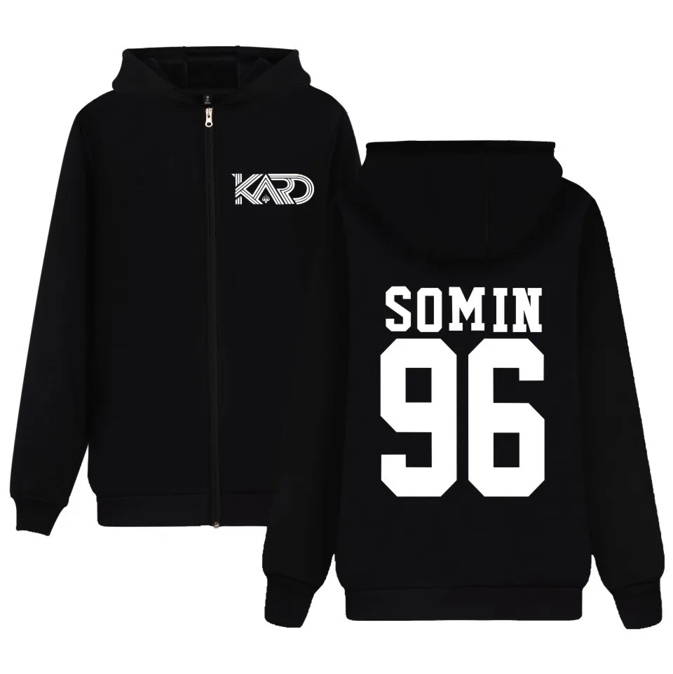 Harga Kelompok K.A.R.D Hoodie Dengan Zipper KPop korea co ed Moombahton EDM KARD SOMIN Mode Hooded Kaus Zip Up Plus Ukuran