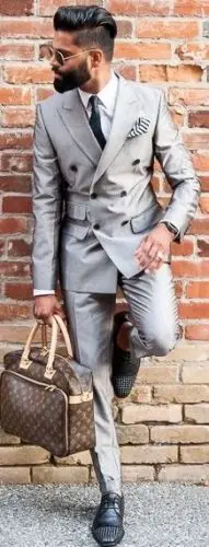 Двубортный костюм серебро заказ Модные смокинги Slim Fit Blazer Для мужчин Мода Терно Masculino (куртка + брюки + галстук + носовые платки)