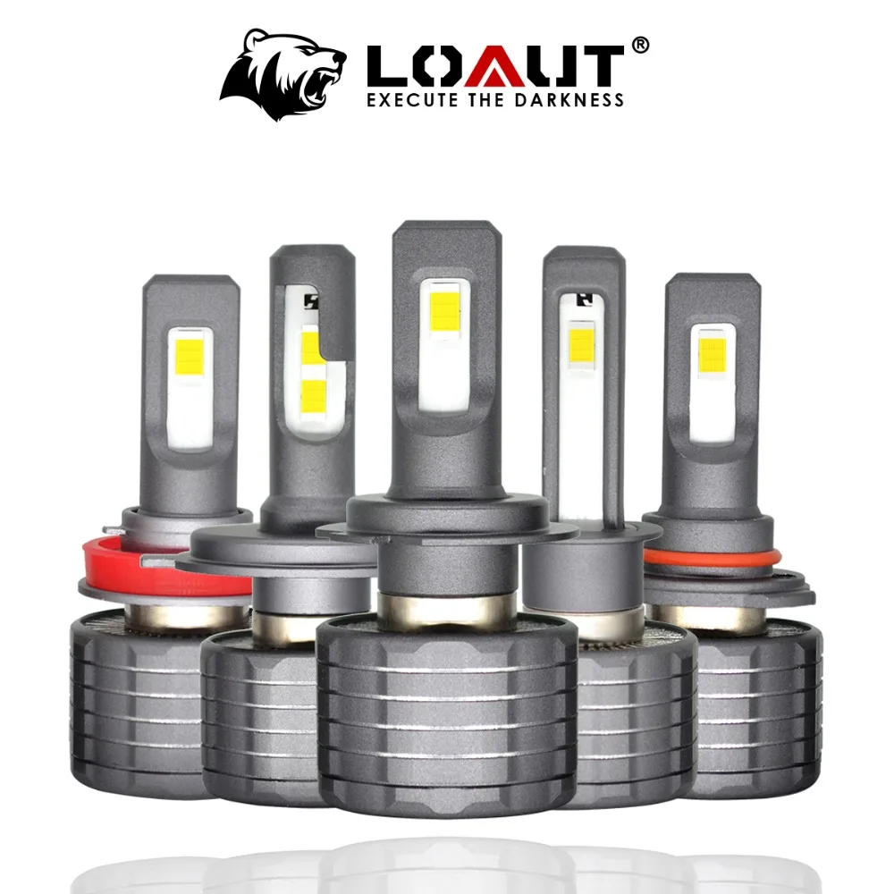 

LOAUT Super Bright LED H4 H7 H11 H1 9005 9012 Auto Headlight Bulbs Canbus No Error 90W 12000Lm/set 6500K 9006 Fog Lamp Car Light