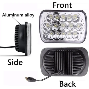 

2Pcs Truck Headlight 5 Inch X 7 Inch Rectangular LED Headlamp Dual Beams