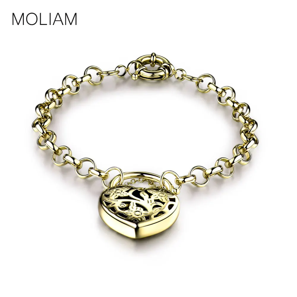 MOLIAM поглощающие браслеты в форме сердца для женщин " браслеты заметные леди браслет Винтажный стиль ювелирные изделия Лидер продаж MLL025