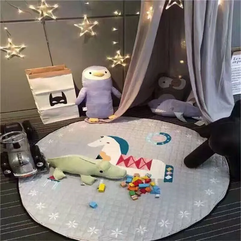 Abbyfrank Cotton Cartoon Children S Round Crawling Floor font b Play b font font b Mat