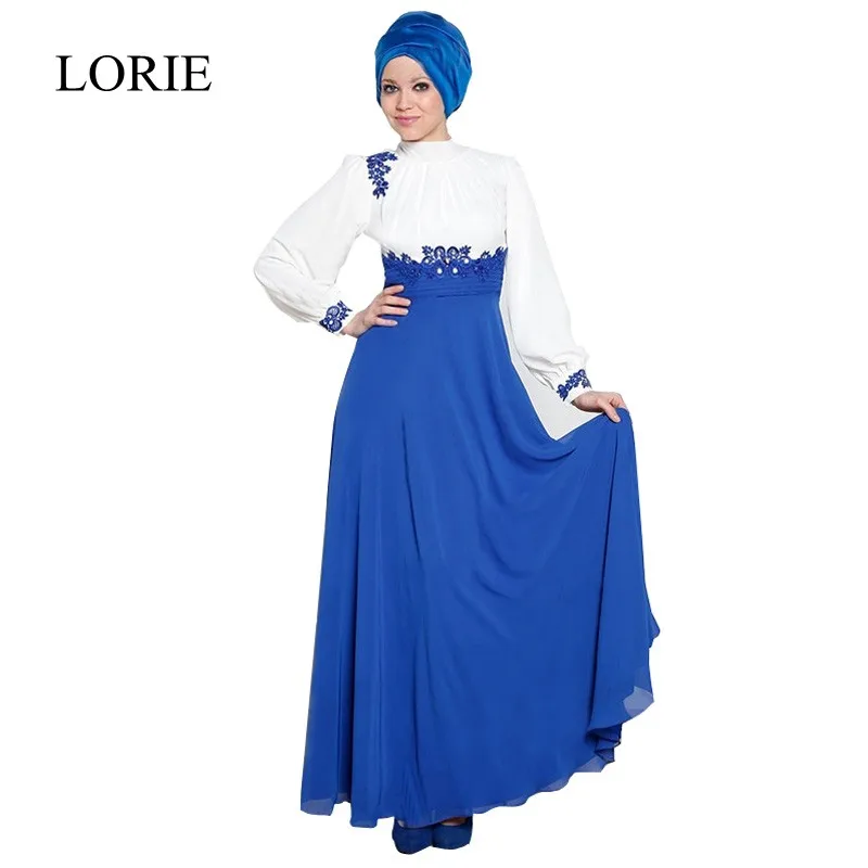 Elegant royal blue long prom dresses 2016 women party gowns dubai kaftan font b hijab b