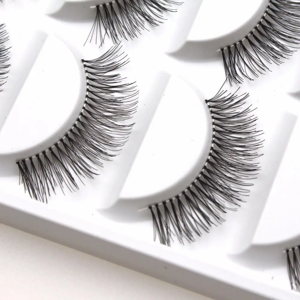 New Hot 5Pairs Handmade Natural Long Sparse Cross False Eyelashes Thick Fake Eye Lashes Extensions Eyes 4