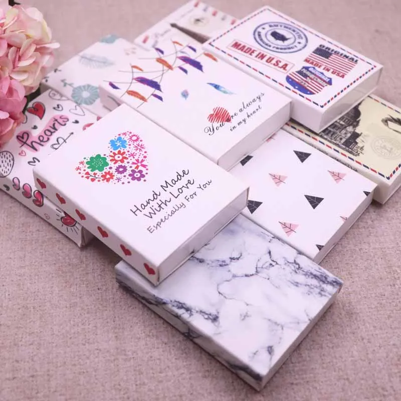 

Necklace Card 50+50 pendent box 7.5*5.4*1.2cm Gift Pendent , Vintage Earring Box /Pendante Display Box 10 New Designs
