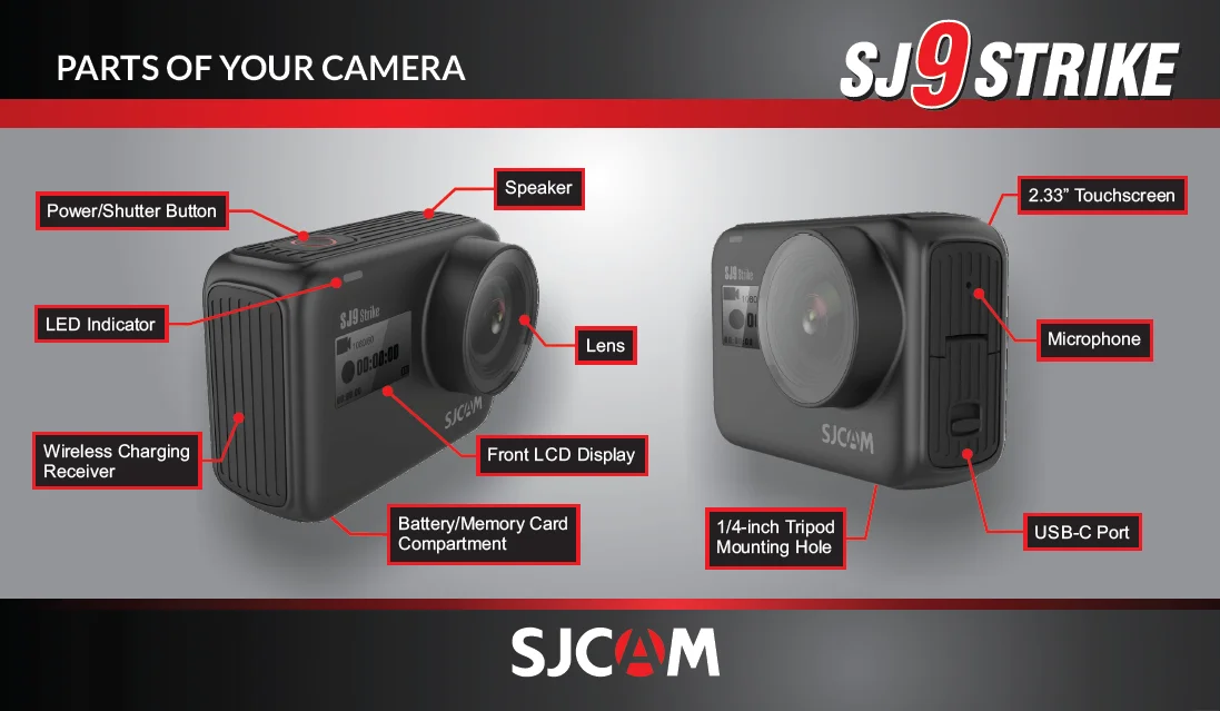 SJCAM SJ9 Strike Gyro/EIS supermooth 4K 60FPS WiFi Удаленная Экшн-камера Ambarella Чип Беспроводная зарядка 10 м корпус водонепроницаемый DV