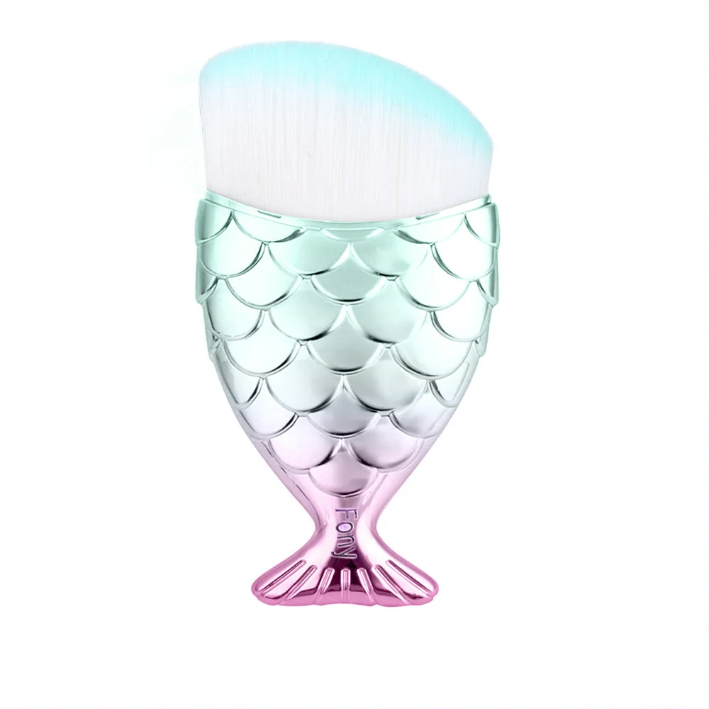 

Fish Scale Makeup Brush Fishtail Bottom Brush Powder Blush Makeup Cosmetic Brushes Tool Fish Tail Make up Brushes pincel sereia