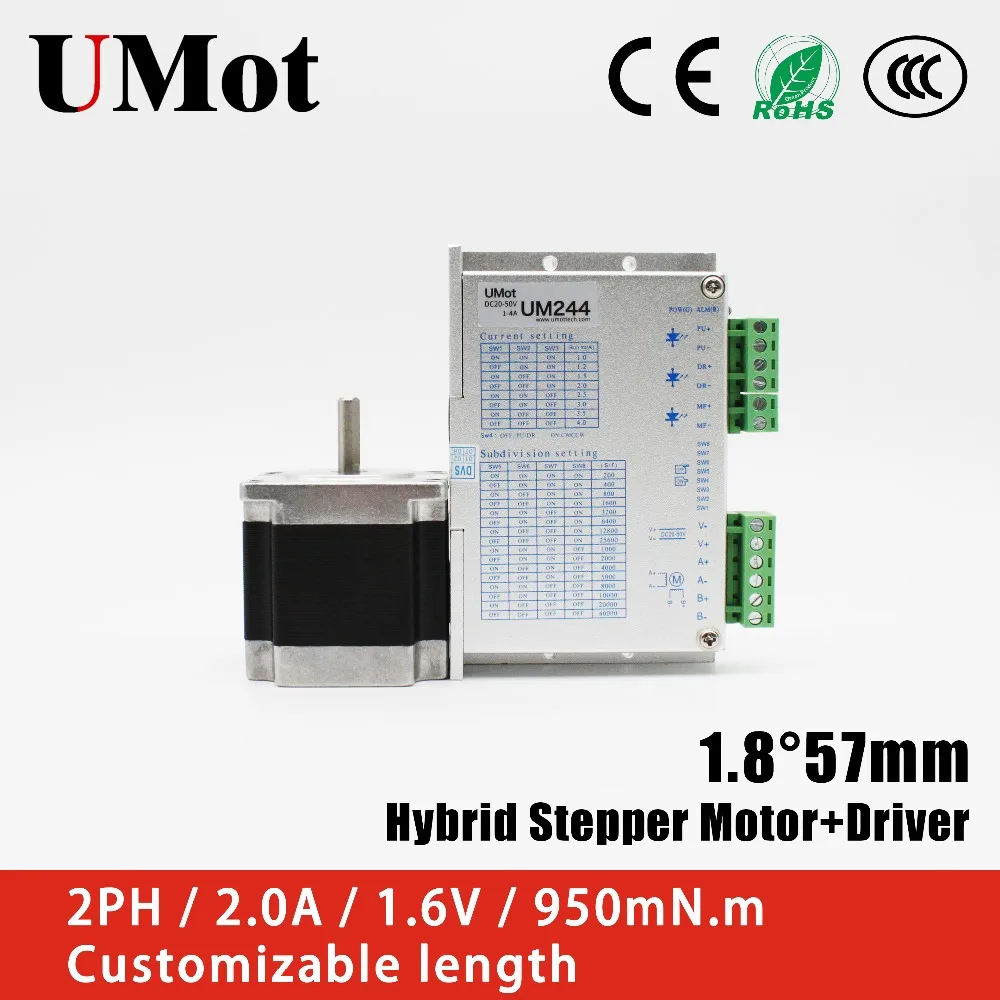 

Nema 23 Stepper Motor 57mm 2PH 2A 950m.Nm Nema23 Step Motor With Stepper Motor Driver Customizable length for CNC 3D Printer