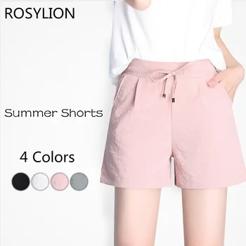 

Girls Summer Cotton Linen Shorts Female Large Size 4xl High Waist Loose Wide Leg Women Casual Thin Korean Lace Up Running Shorts