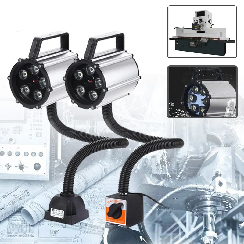 

Waterproof 110-220V 5W CNC Machine LED Lamp Magnetic Base Working Lamp aluminum alloy For Machine Tool