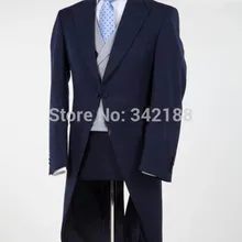 Настоящая фотография, одна кнопка, темно-синие смокинги для жениха, Лучший человек, заостренный лацкан, мужские свадебные костюмы, Жених(куртка+ брюки+ галстук+ жилет