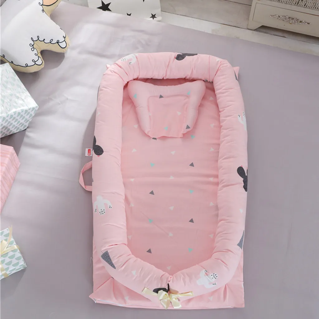 Детское гнездо с мультяшным принтом бионическая кровать съемные моющиеся портативная детская кроватка многофункциональная туристическая детская кроватка матрас для новорожденных