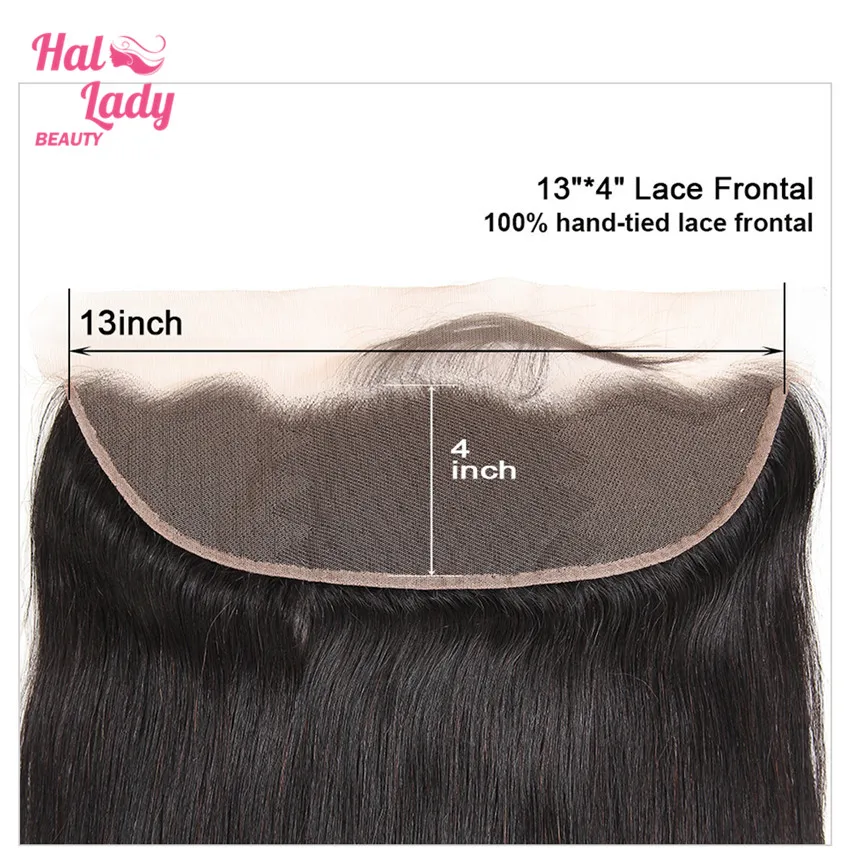 13X4 Ear to Ear Lace Frontal with Baby Hair preplucked Free Part Brazilian Straight Non-Remy Hair Closure 1B