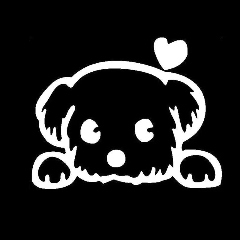 13-10-4CM-Baby-Pet-Cute-Dog-Cartoon-Window-Decals-Funny-Animal-Car-Sticker-Accessories-Black