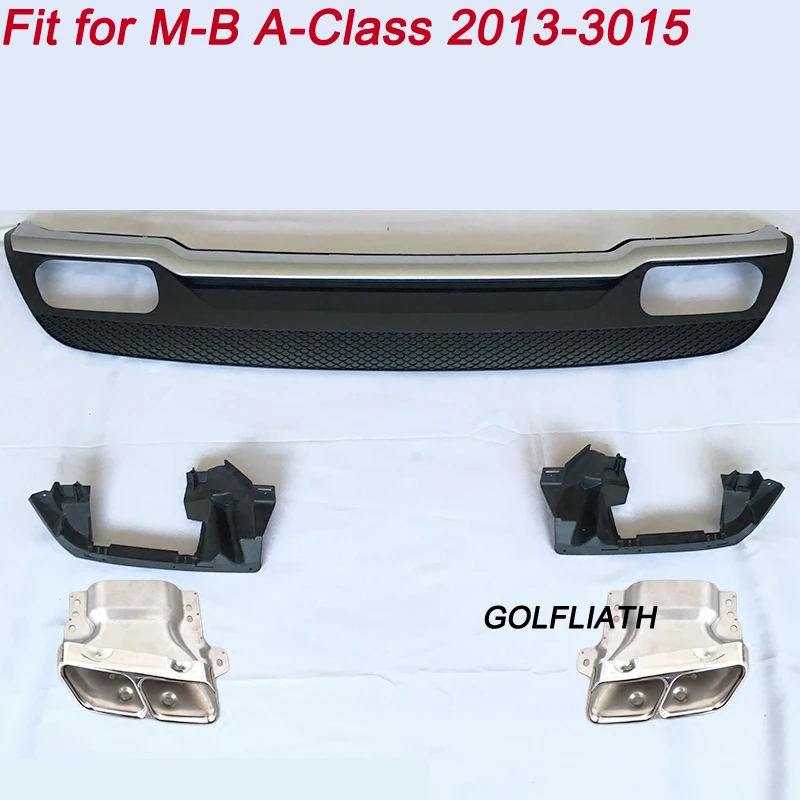 

GOLFLIATH W176 diffuser fit for BENZ A-class W176 A180 A200 A260 style change to AMG style diffuser with muffler tips
