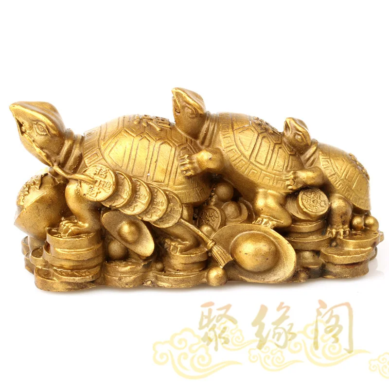 

crafts copper Bronze art Copper three generations of the tortoise decoration macrobian female rich