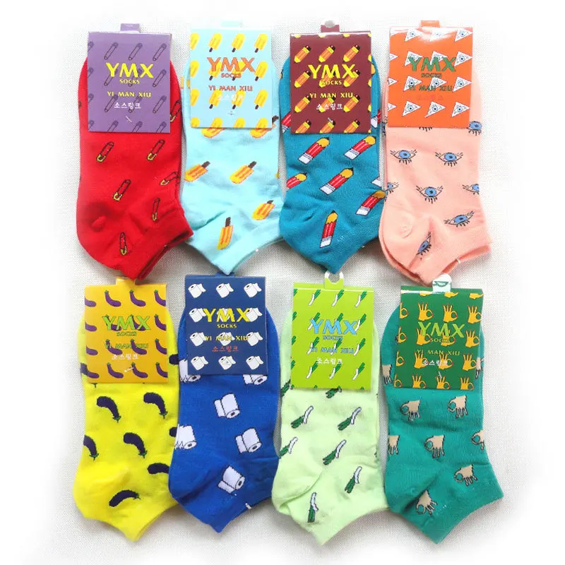 Cute-Fruit-Patterned-Short-Cartoon-Socks-Women-Art-Print-Cotton-Thin-Summer-Socks-Kawaii-Summer-Funny(4)