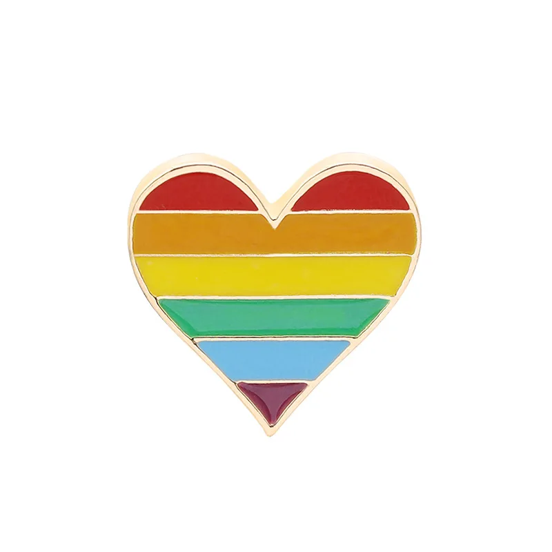Pride Радужный металлический значок с флагом поддержка гей-лесбиянок, Би-сексуалов, транссексуалов, символ Pin LGBT иконы Rozet Сердце Брошь - Цвет: 1