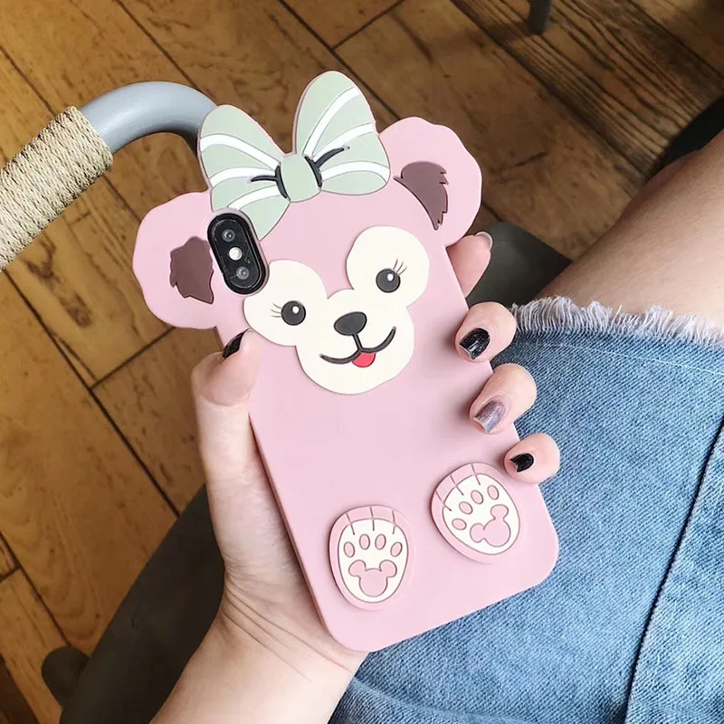 Милый мультяшный силиконовый чехол для iPhone 11 Pro Max XS XR 8 7 Plus чехол Duffy Bear чехол для телефона для iPhone 6 6s Чехол-кролик