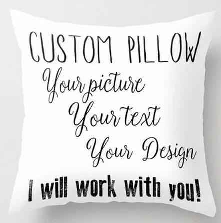 

New Arrival Luxury Custom Your Own Your Pictures,Tests,Designs,Photos Unique Square Pillowcase Invisible Zippered Pillow Sham