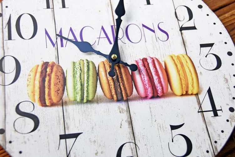 Модные офисные настенные часы Macarons напечатанные винтажный Стильный Деревянный настенные часы для дома выполненные декоративные Гостиная