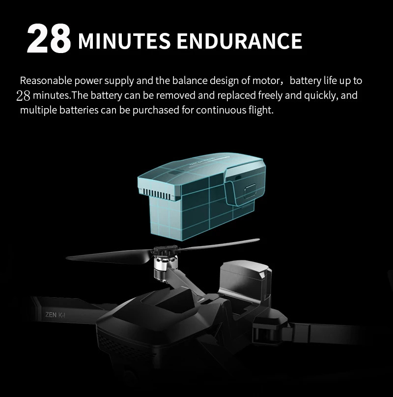  Visuo ZEN K1 GPS RC Drone with 50 Times Zoom 4K Wide-Angle HD Dual Camera Wifi FPV Brushless Motor 