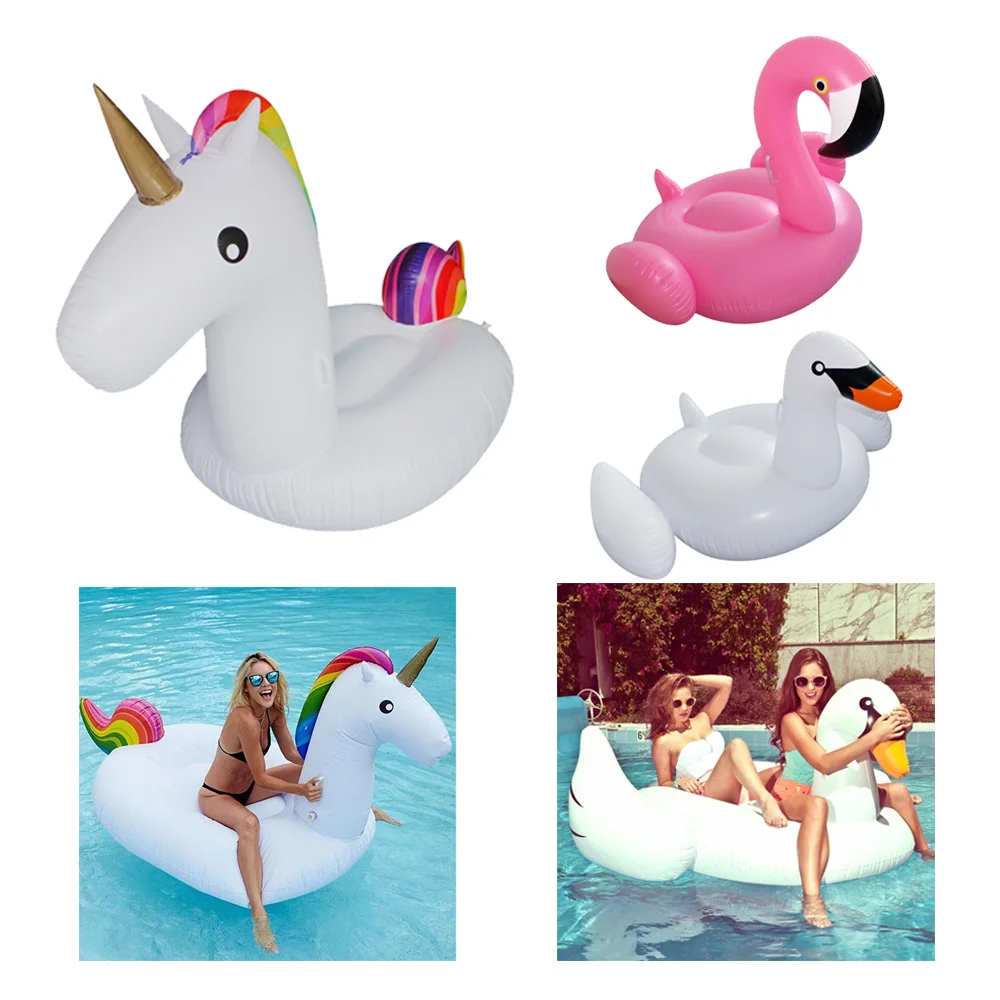 

Inflatable Flamingo Swimming float Pool Float Pink Ride-On Swimming Ring Adults Children Water Holiday Party Toys Piscina 150CM