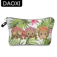 DAOXI 3D Printing Emoji Monkey Funny Cosmetic Bags Necessaries for Travelling Women Organizer YY10179