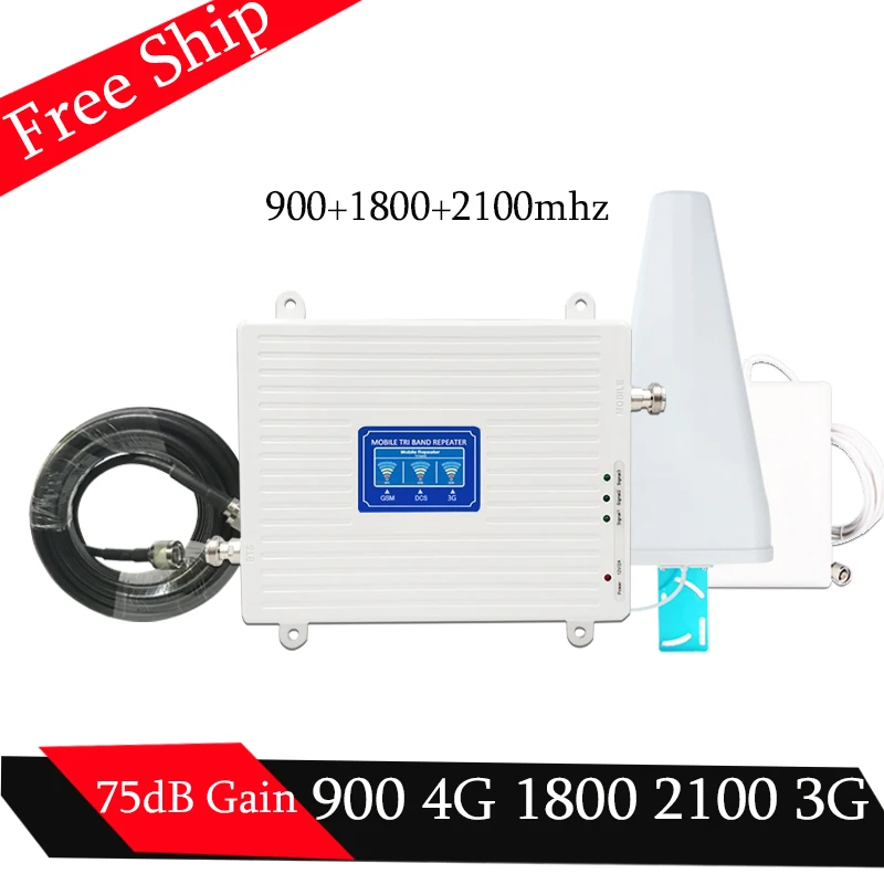 

Big Power GSM 4G Repeater 900 DCS LTE 1800 WCDMA 2100 2G 3G 4G Signal Booster Mobile Phone Tri-Band Cell Phone cellular Repeater