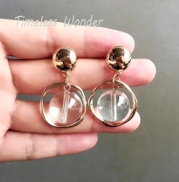 Вечный чудо-глэм прозрачный стеклянный шар серьги-гвоздики Модные женские ювелирные изделия подарок милый топ уличный шик подарок панк Ins 2726