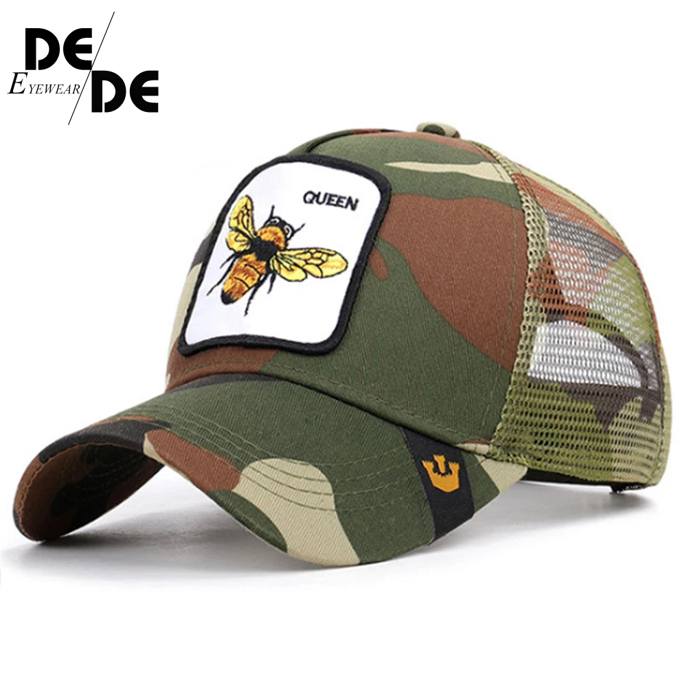 

2019 baseball cap animal embroidery bee cartoon Donald Duck rabbit mesh summer men's ladies outdoor shade dad truck driver hat