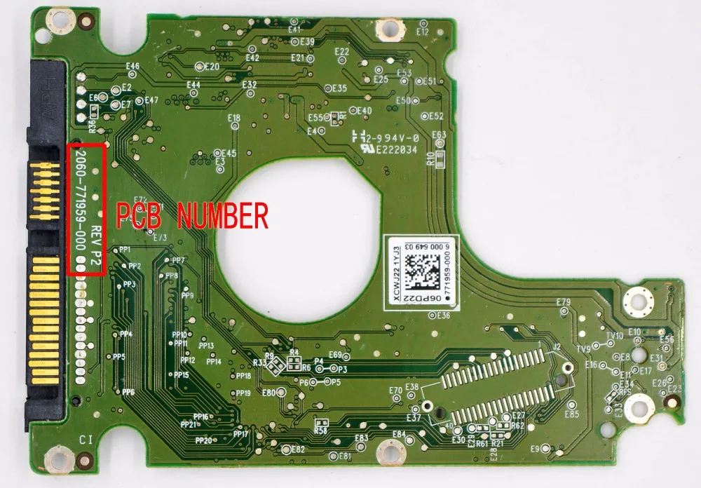 WD5000LPVX, WD5000LPVT/Jia Yuan Sheng HDD PCB Логическая плата/2060-771959-000 REV P2, 2060-771959-000 REV A/2060 771959 000