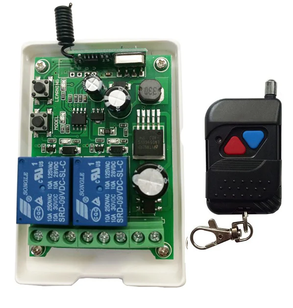 DC12V 24 V 36 V 48 V 2CH 2CH Радиоуправляемый радиоприемник RF беспроводной Реле пульт дистанционного управления передатчик+ приемник двери гаража жалюзи