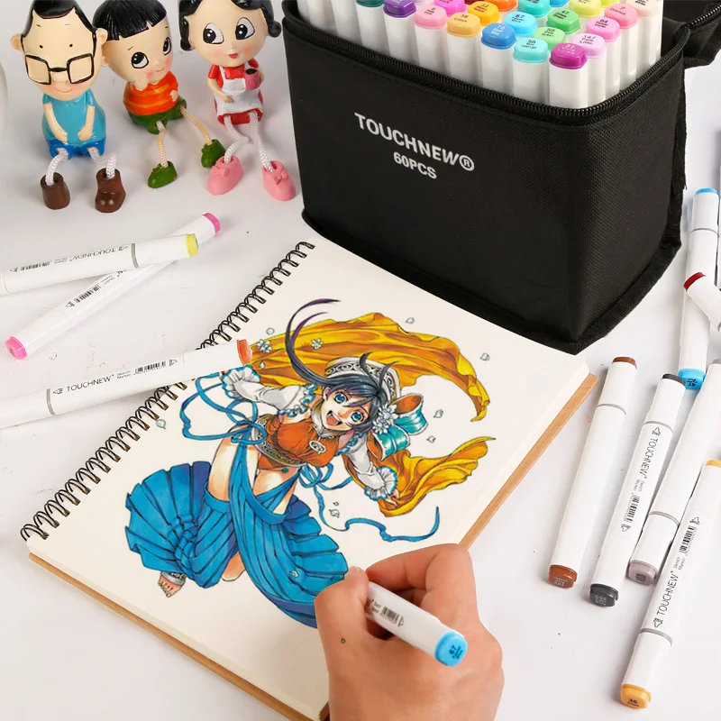 TOUCHNEW 80 цвет акриловая маркер Walmart краски ручки набор маркеры для набросков и рисунков двуглавый книги по искусству ручка ручки с красками