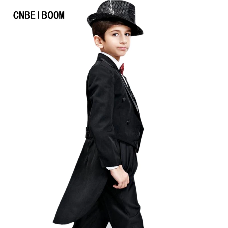 

Tuxedo Suit For Kids 6 Piece (Jacket+Pants+Vest+shirt+Bow tie+Belt) 2017 Brand Tailcoat Suits Boys Blazers Wedding Party Clothes