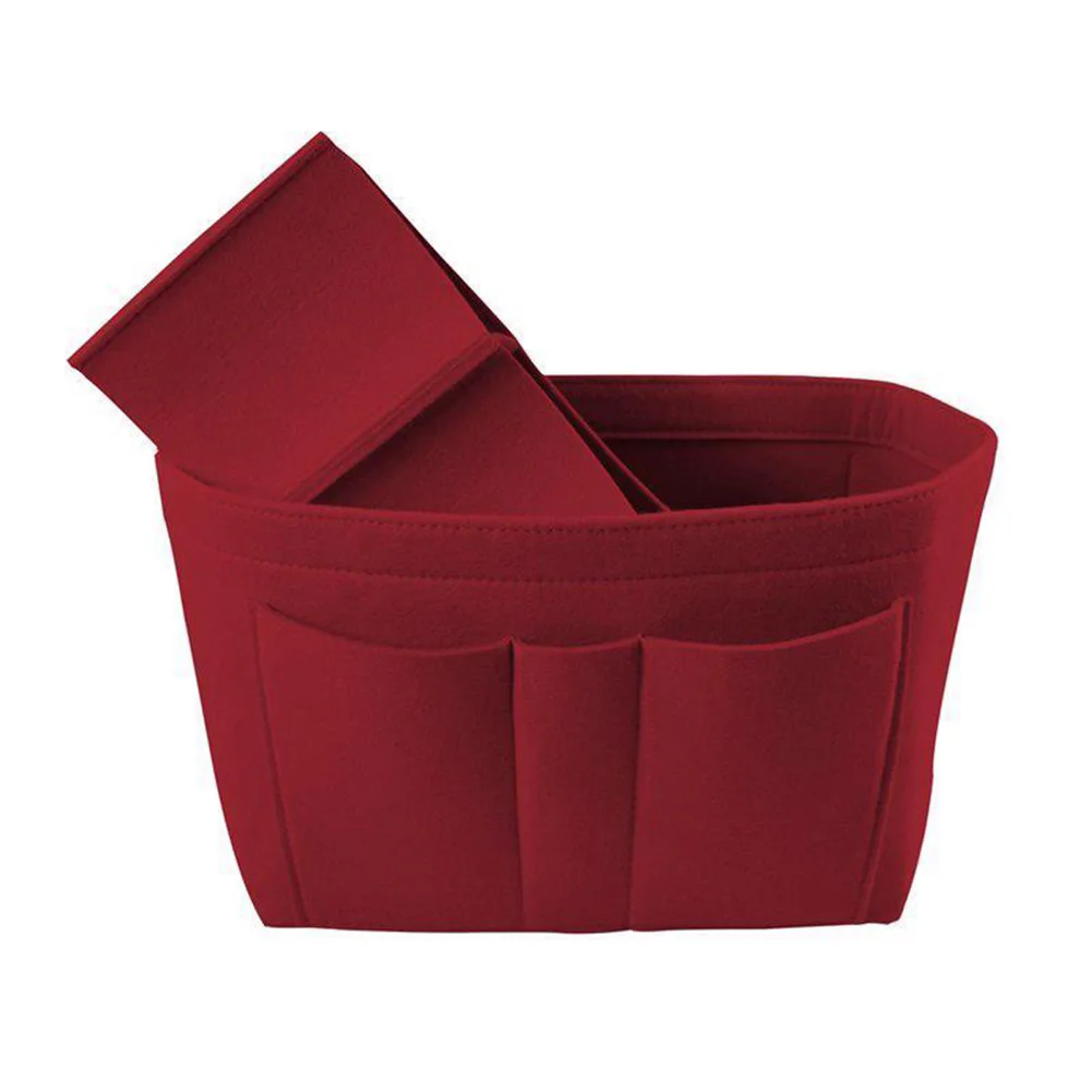  Travel Girl Large Capacity Solid Cosmetic Felt Soft Makeup Bag Toiletry Multifunction Insert Protec