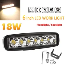 6 Polegada 12 v/v 2000 k 2150LM 24 18 w À Prova D’ Água LEVOU Trabalho Barra de Luz Luz de Nevoeiro para truck/Trailer/SUV/ATV/OffRoad