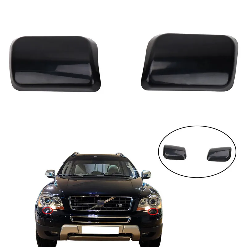 2Pcs Front Bumper Headlight Washer Jet Nozzle Cap Cover for VOLVO XC90