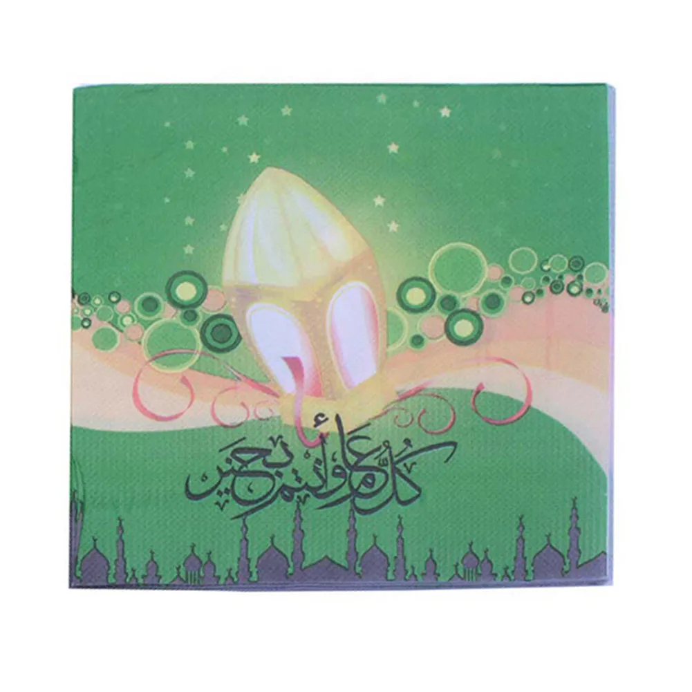20 шт Рамадан украшение салфетка месяц быстрого EID MUBARAK Декор для дома мусульманский фестиваль вечерние поставки EID лицевая ткань