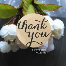 240 шт/партия круглая крафт-бумага "спасибо" Печать стикер чашка подарок наклейка на коробку выпечки пакет этикетка торт коробка украшения