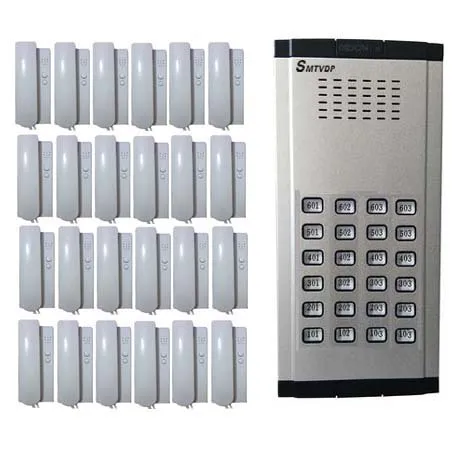 Охранных прямая Пресс ключ аудио дверной телефон за 24 квартиры, 2-проводной аудио система внутренней связи на
